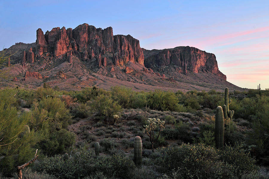 Twighlight At The Superstition Mountains Photograph by Dan Myers