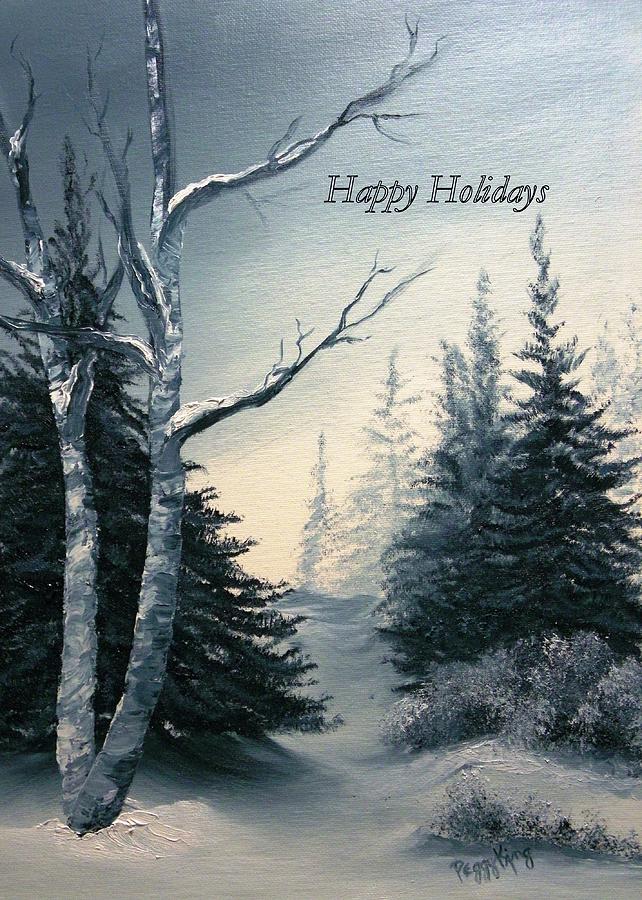 Twilight - Happy Holidays Painting by Peggy King