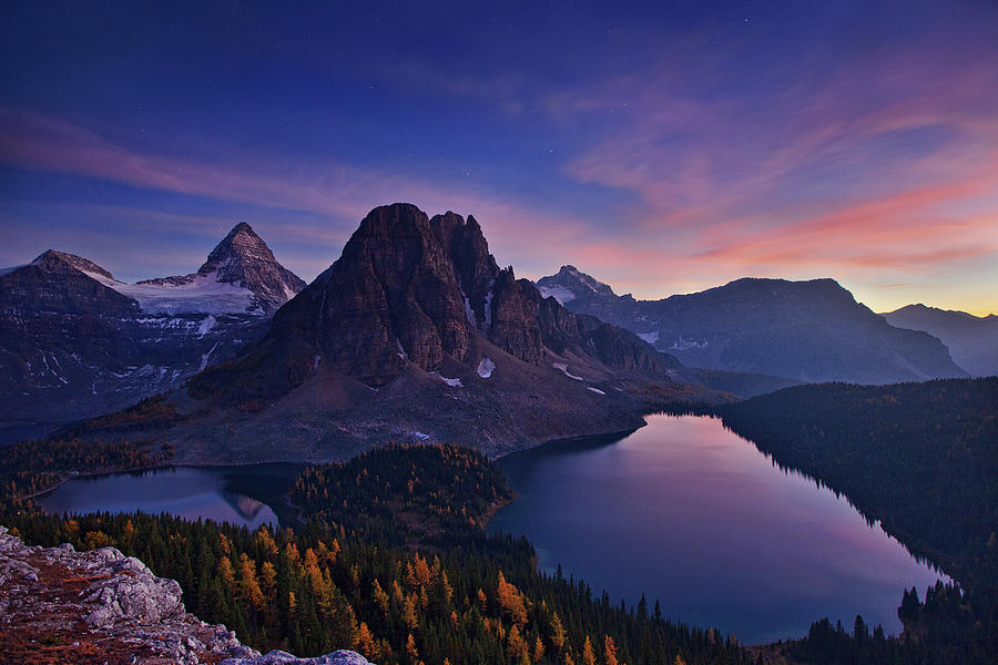 Mountain Photograph - Twilight At Mount Assiniboine by Yan Zhang