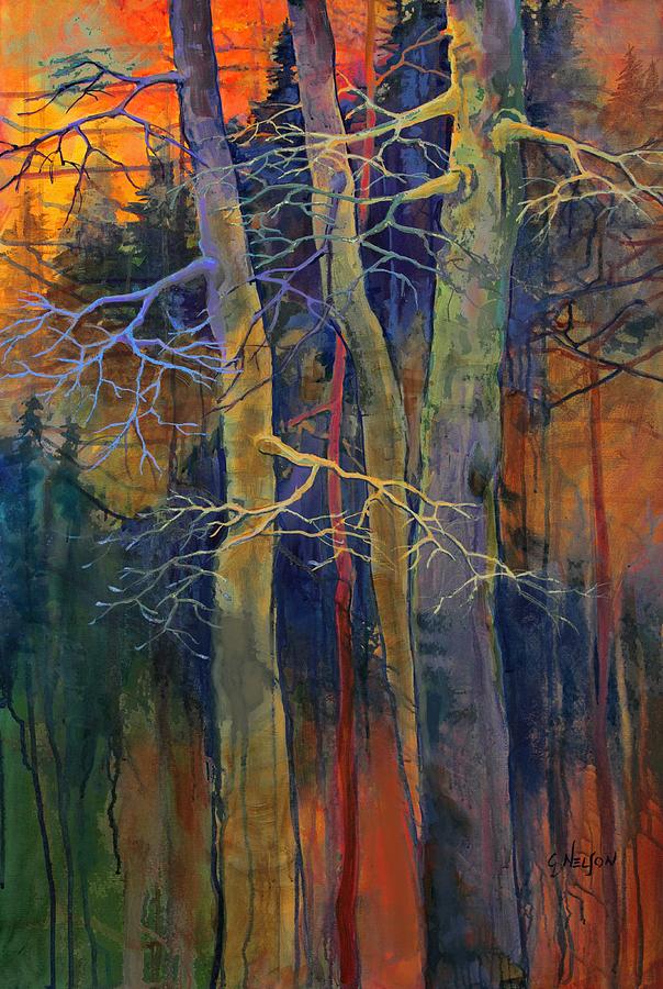 Tree Painting - Twilight Dance by Carol Nelson