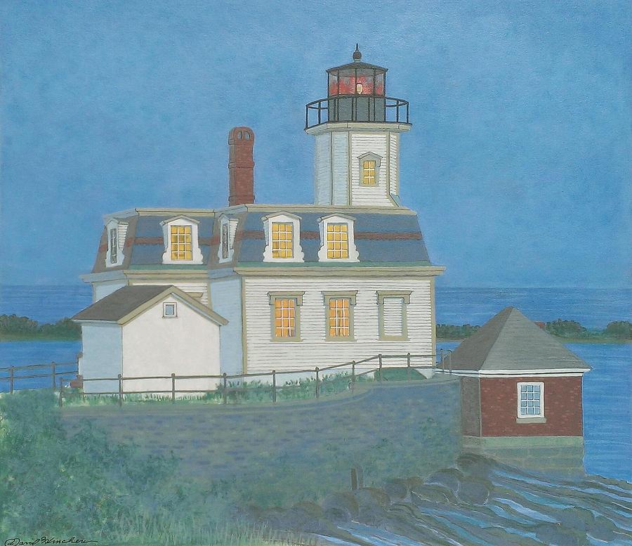 Lighthouse Painting - Twilight by David Hinchen