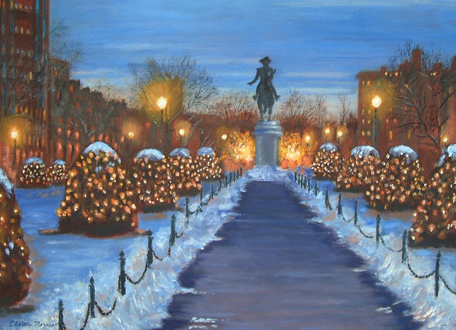 Boston Painting - Twilight in Boston by Claire Norris