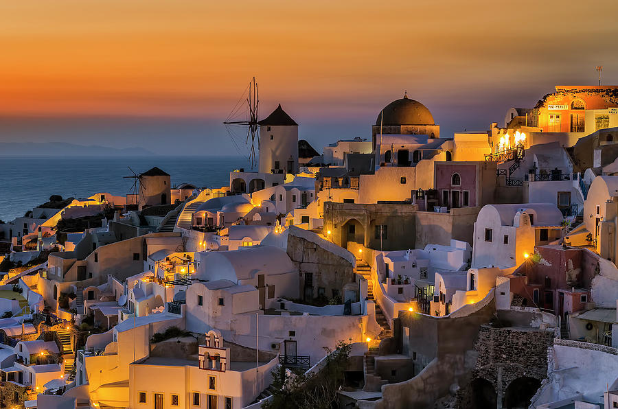 Twilight In Oia Santorini by George Papapostolou Photographer