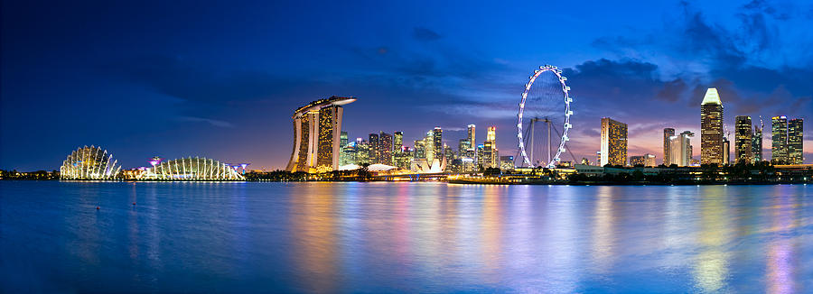 Twilight in Singapore Photograph by U Schade