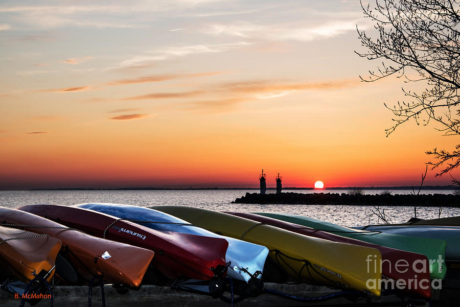 Twilight Kayaks Photograph by Barbara McMahon