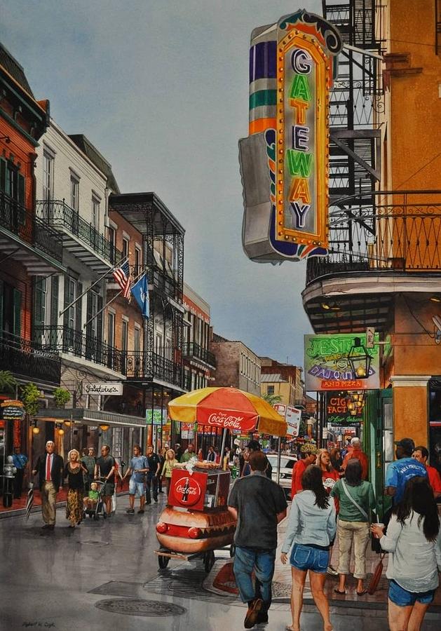 Twilight on Bourbon Painting by Robert W Cook 