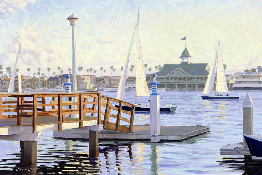Twilight Sail Painting by Steve Simon