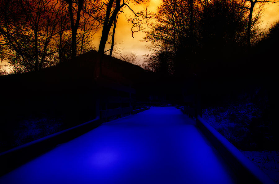 Twilight Snowy Path Photograph by Steve Hurt