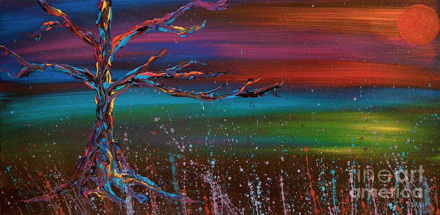 Tree Painting - Twilight Sun by Jacqueline Athmann