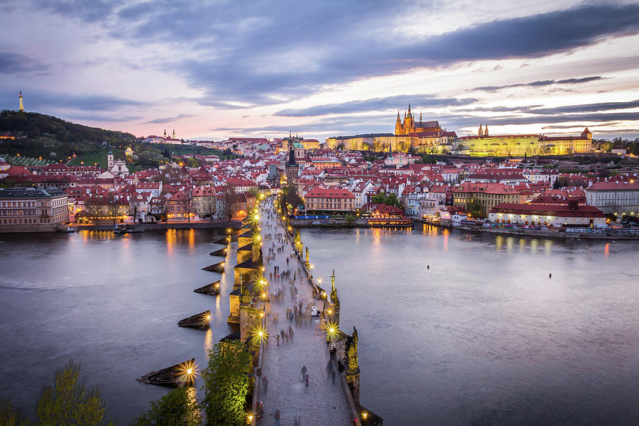 Twilight Time At Charles Bridge In Photograph by Spc#jayjay