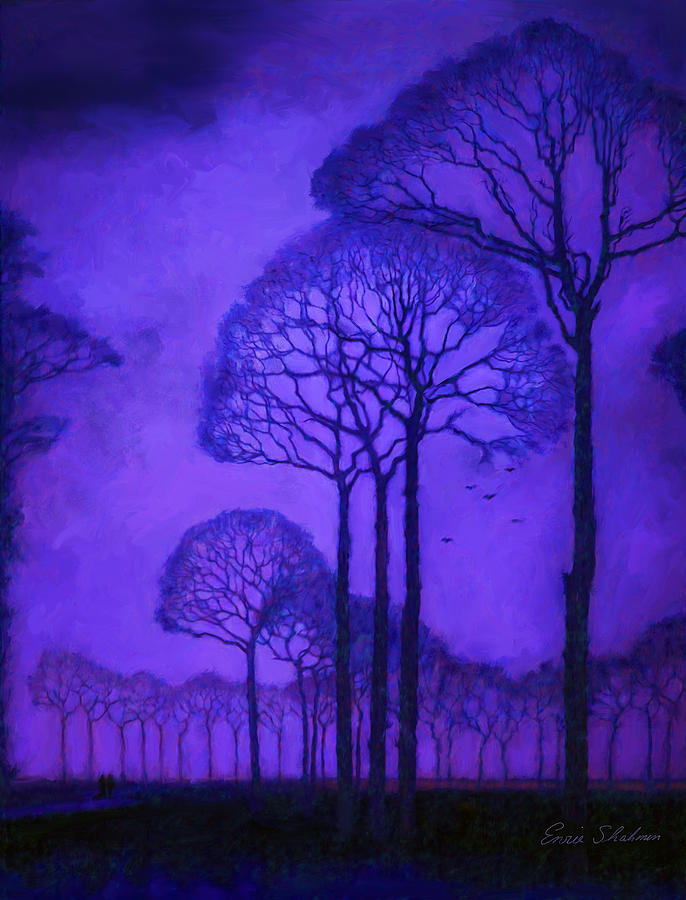 Twilight Walk in the Park Painting by Portraits By NC