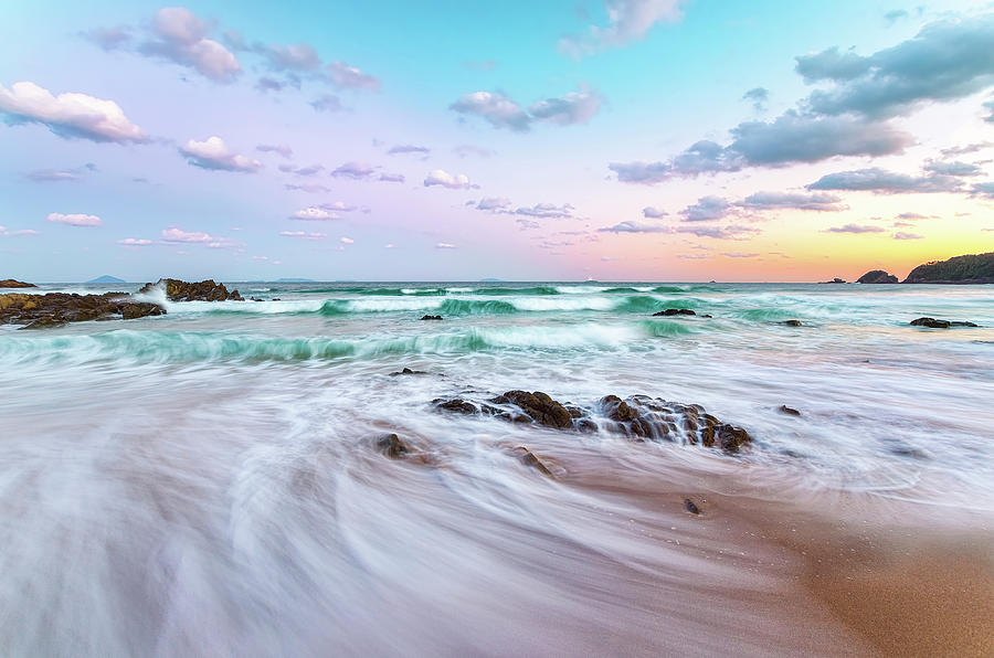 Twilight Waves At Maiso Beach Photograph by Tommy Tsutsui