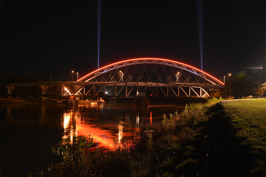 Twin Bridges at Night Photograph by Keith Stokes