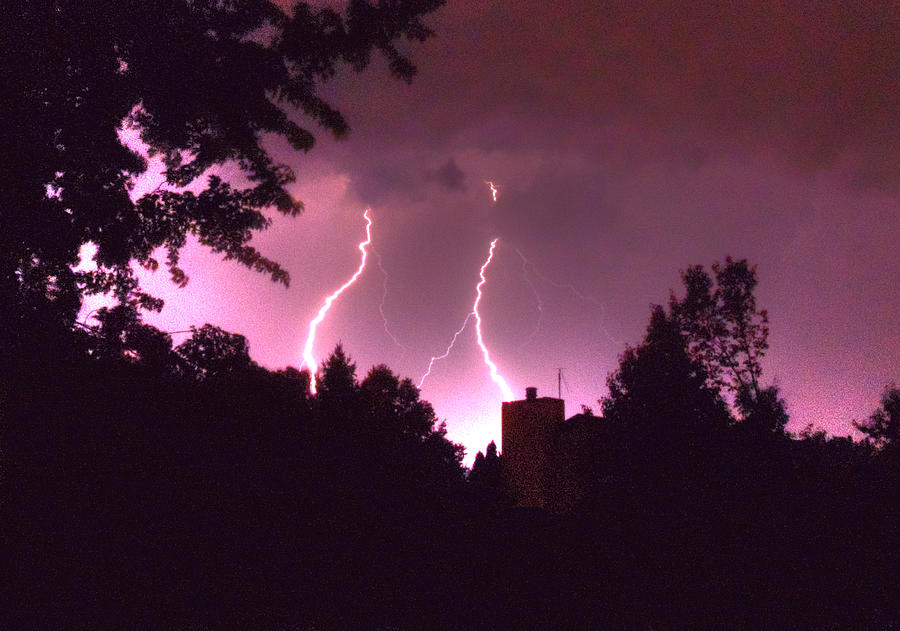 Twin Lightning Strokes Photograph by Deborah Smolinske