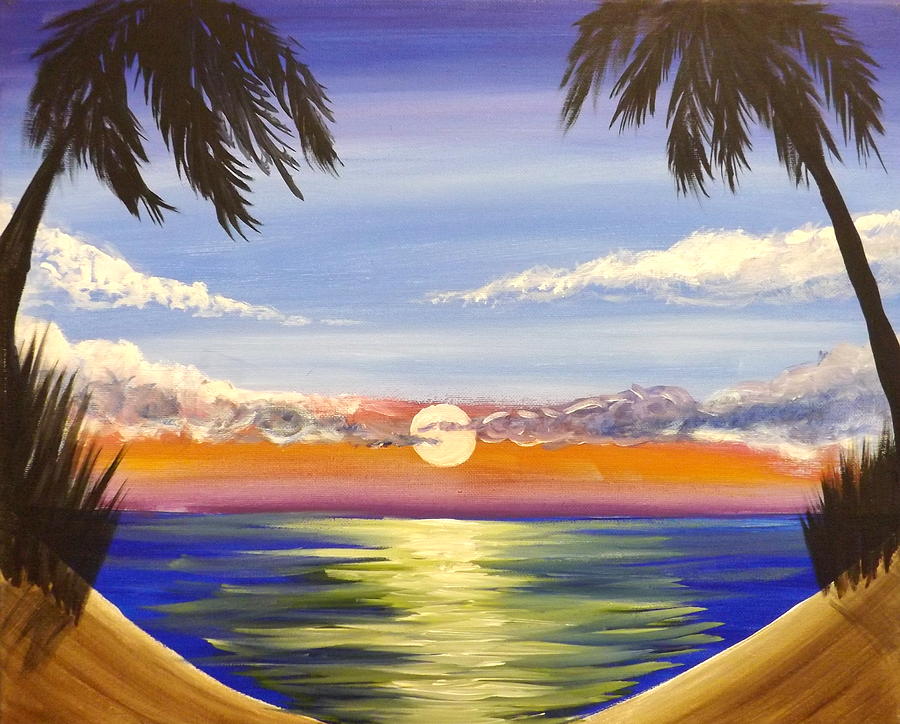Twin Palms Painting by Darren Robinson