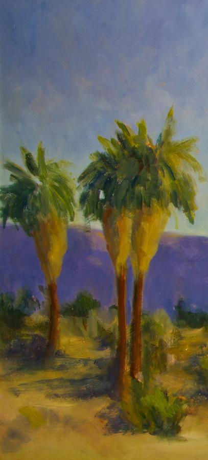 Twin Palms on the Trail Painting by Maria Hunt