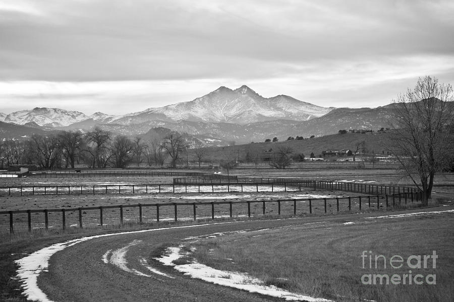 Twin Peaks Mt Meeker and Longs Peak BW Country Photograph by James BO Insogna