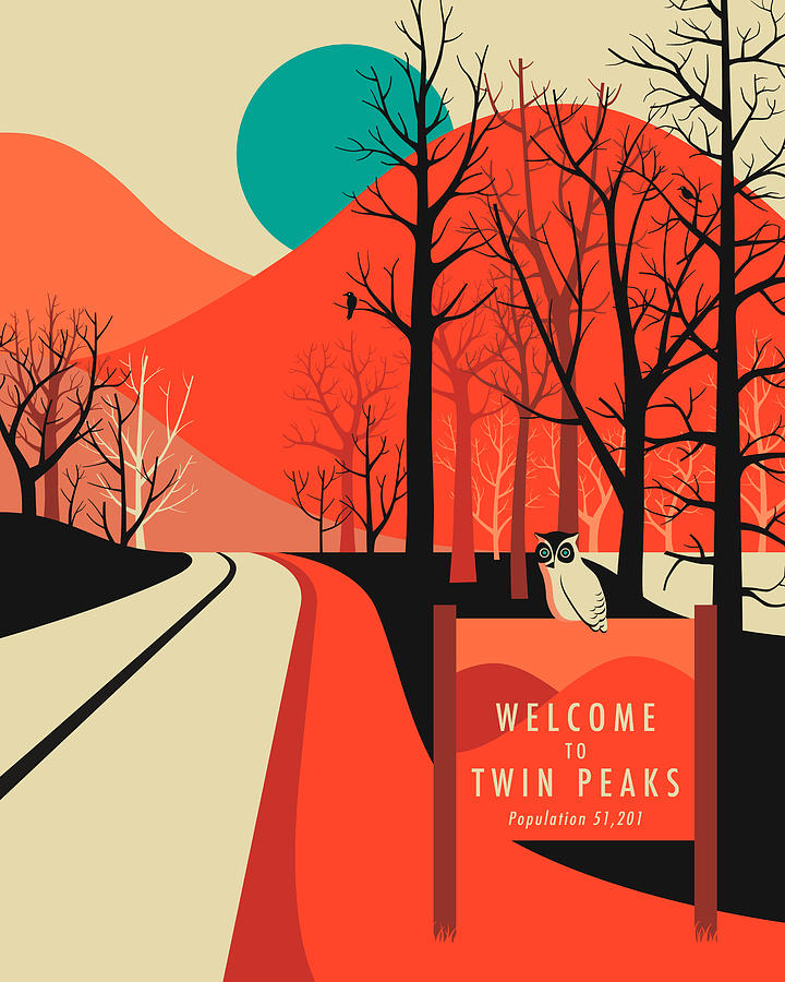 Twin Peaks Travel Poster Digital Art by Jazzberry Blue