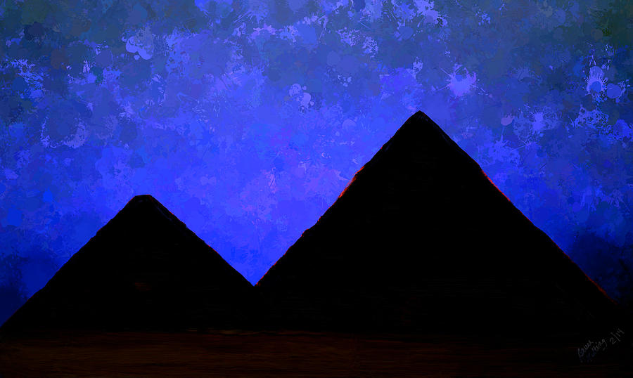 Twin Pyramids at Night Painting by Bruce Nutting