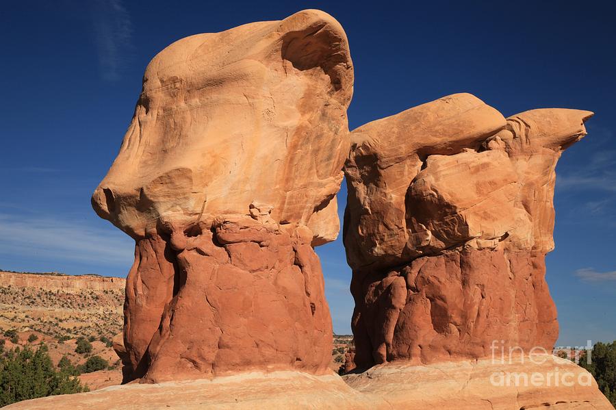 Twin Red Rock Towers Photograph by Adam Jewell