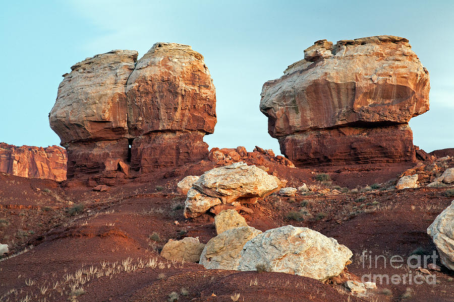 Twin Rocks at Sunrise Capitol Reef National Park Photograph by Fred Stearns