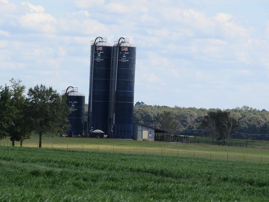 Flag Photograph - Twin Silo by Aaron Martens