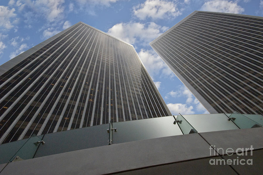 Twin Towers Century City CA Architectural Exterior Looking up  Photograph by David Zanzinger