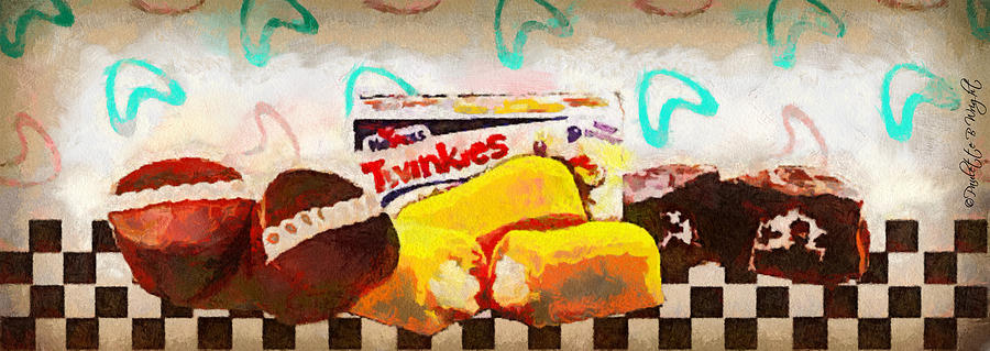 Chocolate Still Life Digital Art - Twinkies Cupcakes Ding Dongs Gone Forever by Paulette B Wright