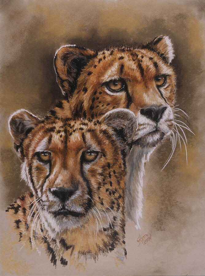 Wildlife Pastel - Twins by Barbara Keith