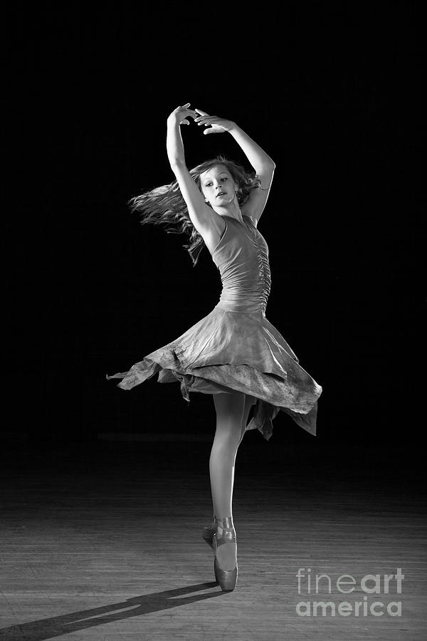 Black And White Photograph - Twirling Ballerina by Cindy Singleton
