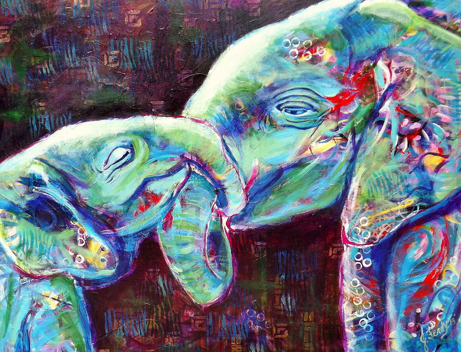 Elephants Painting - Tangled Bliss by Goddess Rockstar Elephants Painting - Tangled Bliss by Goddess Rockstar