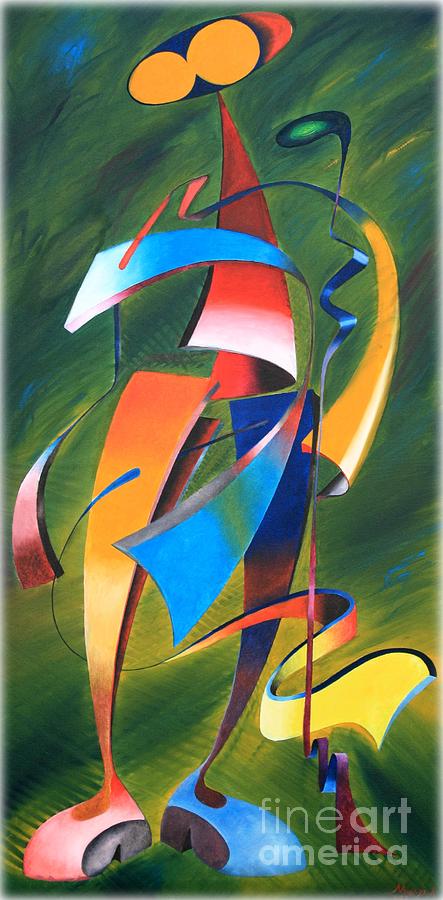Abstract Painting - Twisted Wood Man by Abu Artist