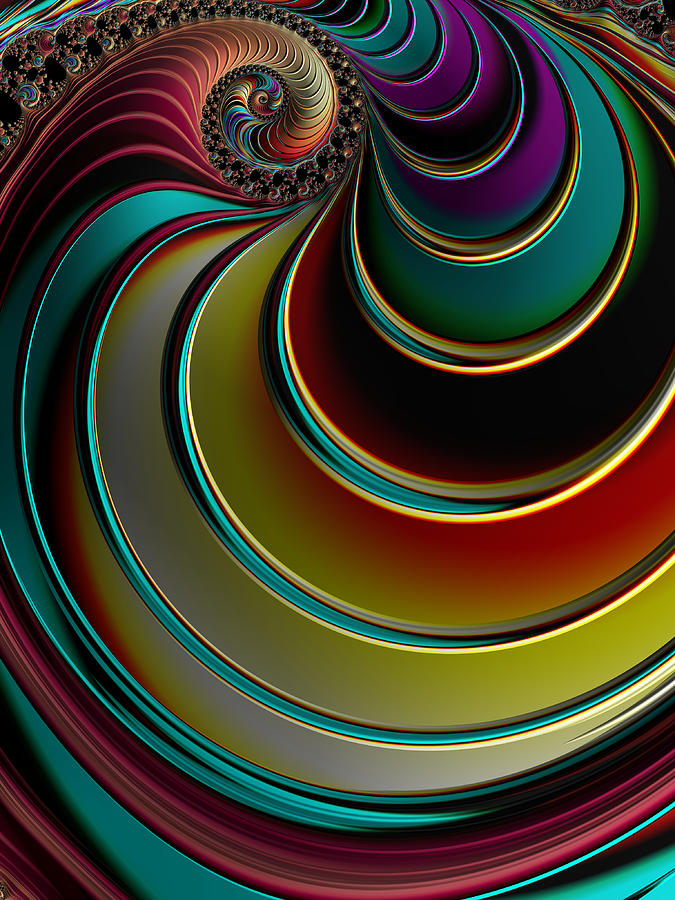 Abstract Digital Art - Twisting Rainbow by Amanda Moore