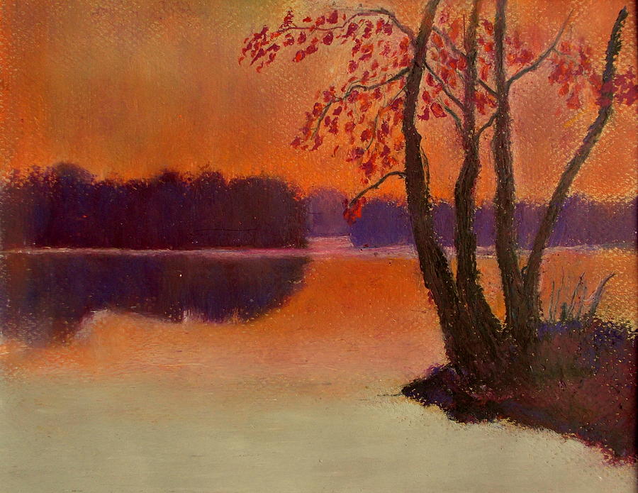 Sunset Painting - Twlight On the Lake by Kent Whitaker
