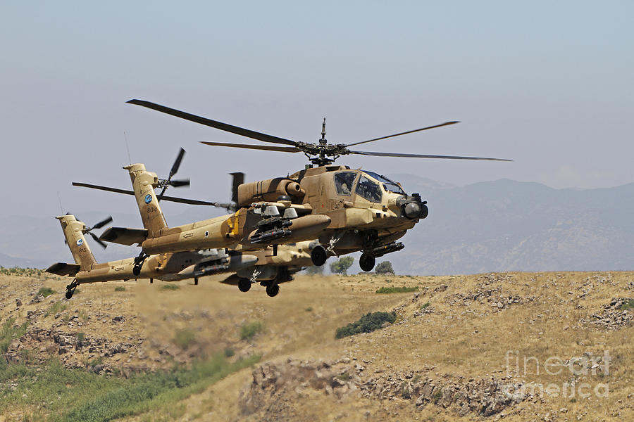 Two Ah-64a Peten Attack Helicopters Photograph