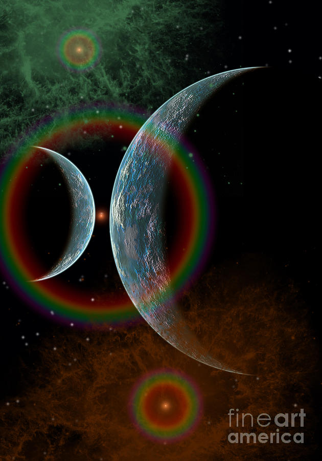 Two Alien Planets In A Distant Part Digital Art