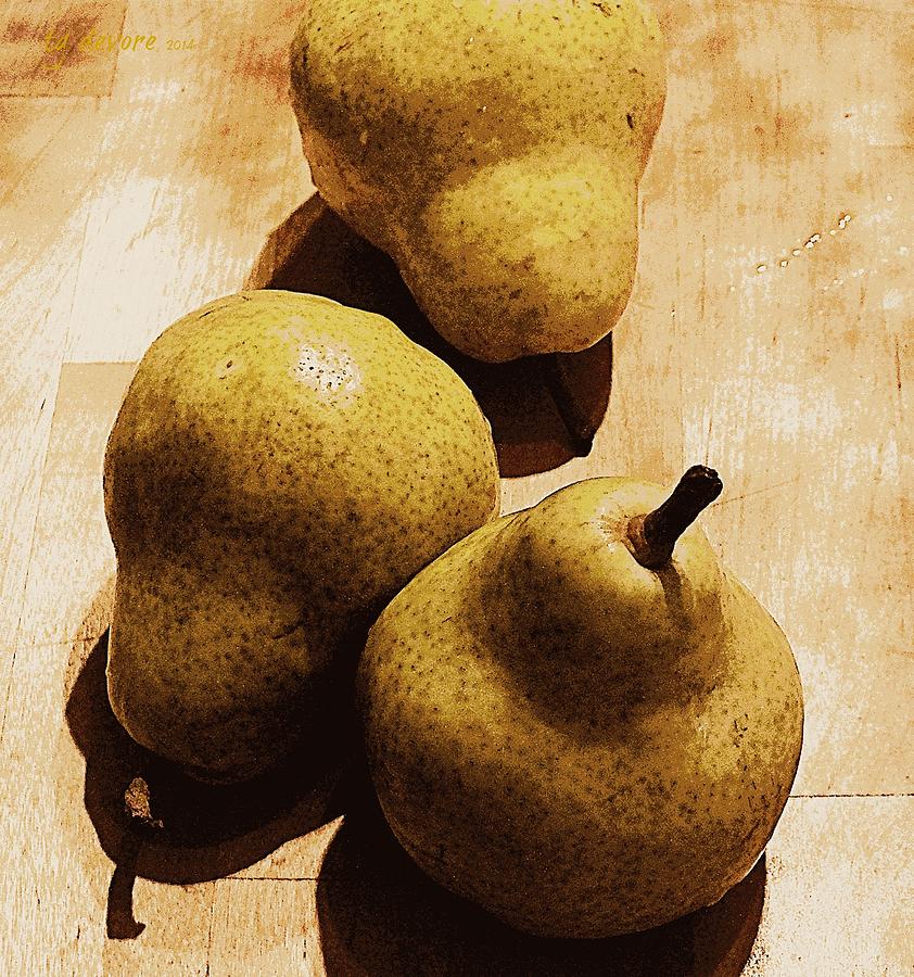 Two and Three quarters Pear Digital Art by Tg Devore