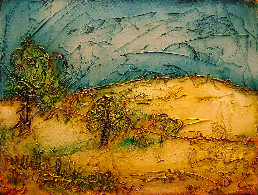 Apple Trees Painting - Two Apple Trees by Ross Drago Apple Trees Painting - Two Apple Trees by Ross Drago