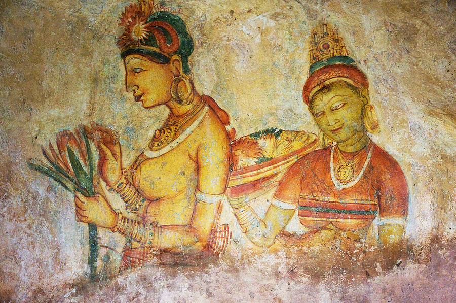 Two Apsaras. Sigiriya Cave Painting Photograph by Jenny Rainbow