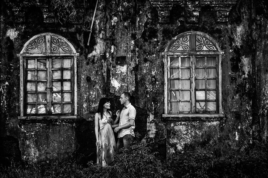Two at the Old Wall 1. Margao. India Photograph by Jenny Rainbow