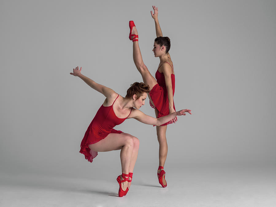 Two Ballerinas Performing On Point In Photograph by Nisian Hughes