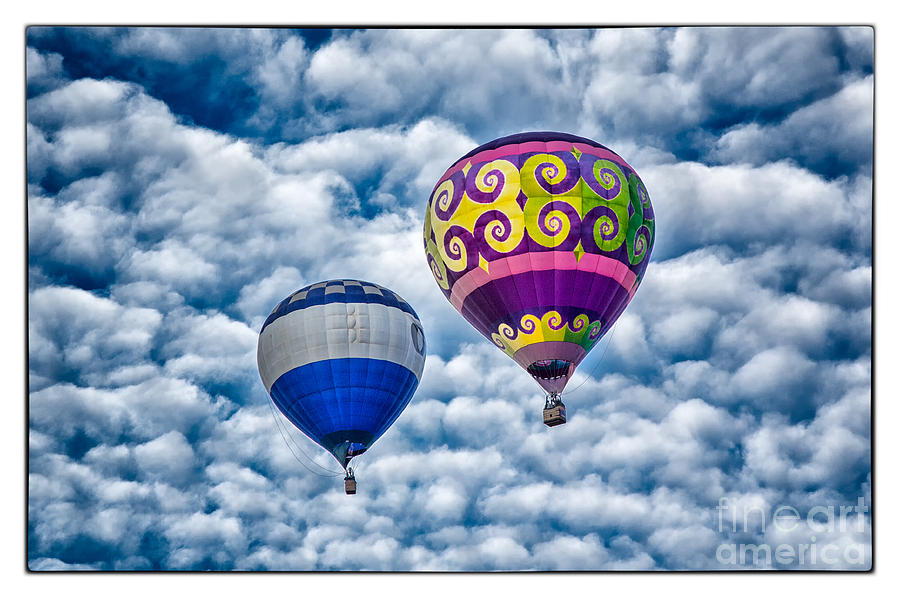 Two Balloons And Clouds Framed Photograph by Mimi Ditchie