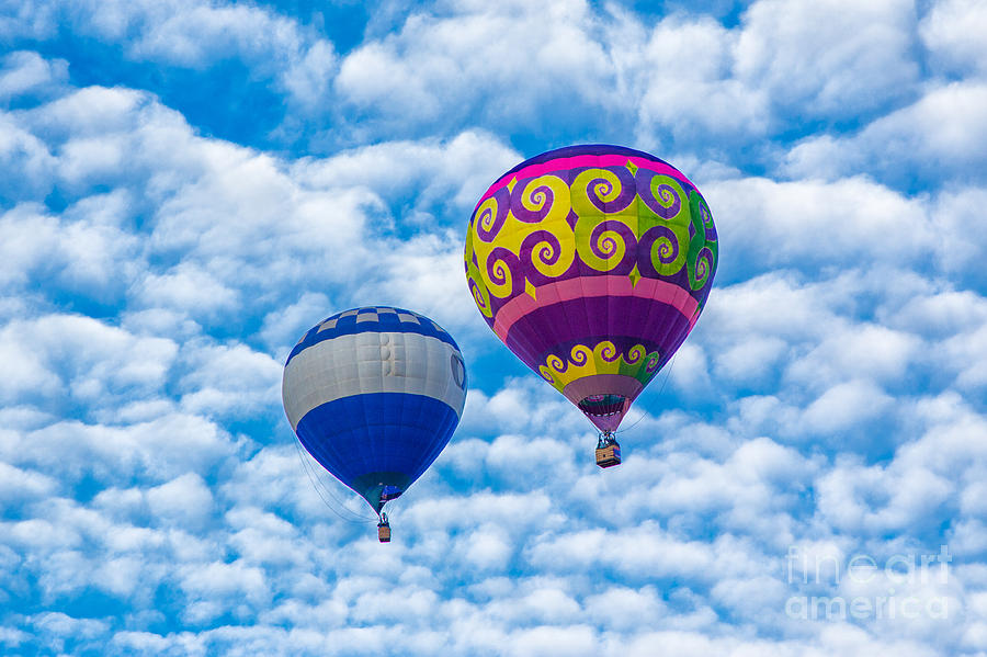 Two Balloons And Clouds Photograph by Mimi Ditchie