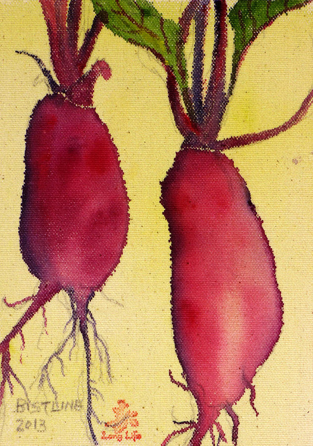 Two Beets Painting by Claire Bistline Fine Art America