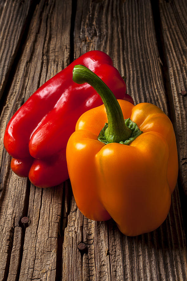 Still Life Photograph - Two Bell Peppers by Garry Gay