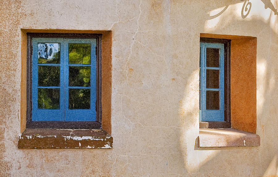Two Blue Windows Photograph by Rich Franco