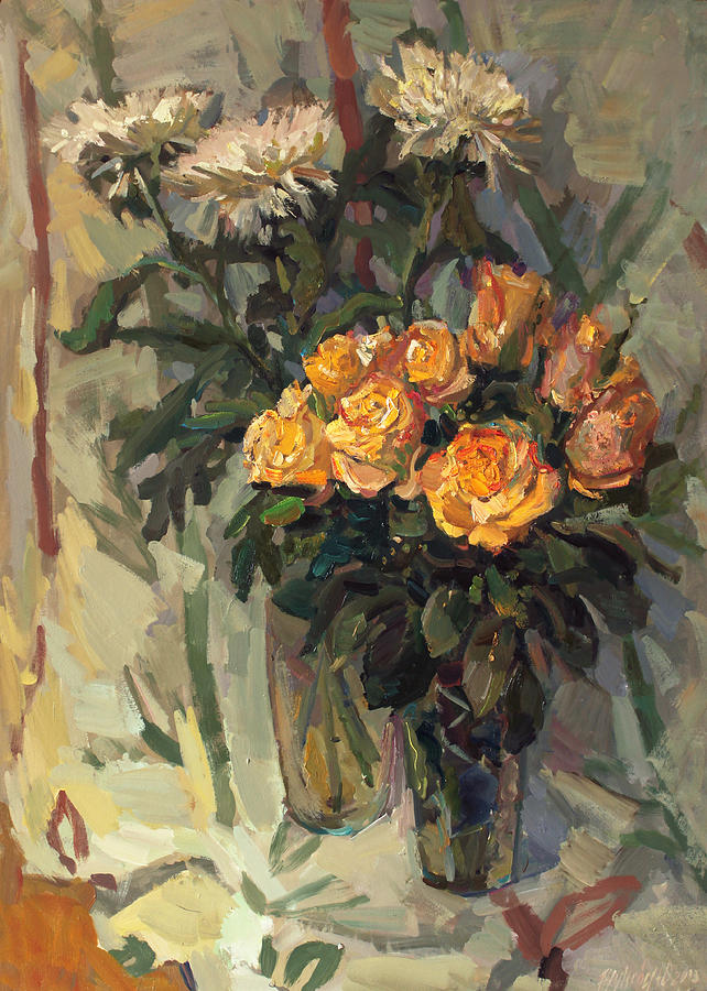 Two bouquets Painting by Juliya Zhukova