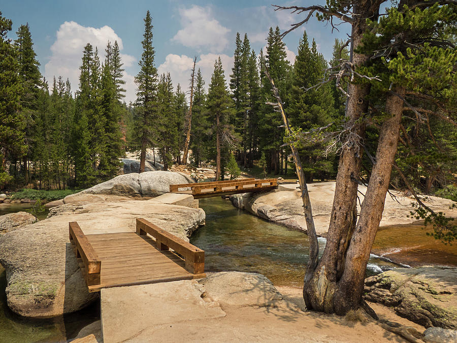 Two Bridges Over The Tuolumne River Photograph by Alice Cahill