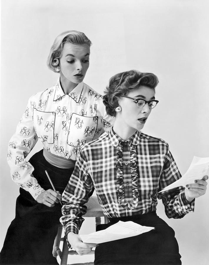 Black And White Photograph - Two Business Women by Underwood Archives