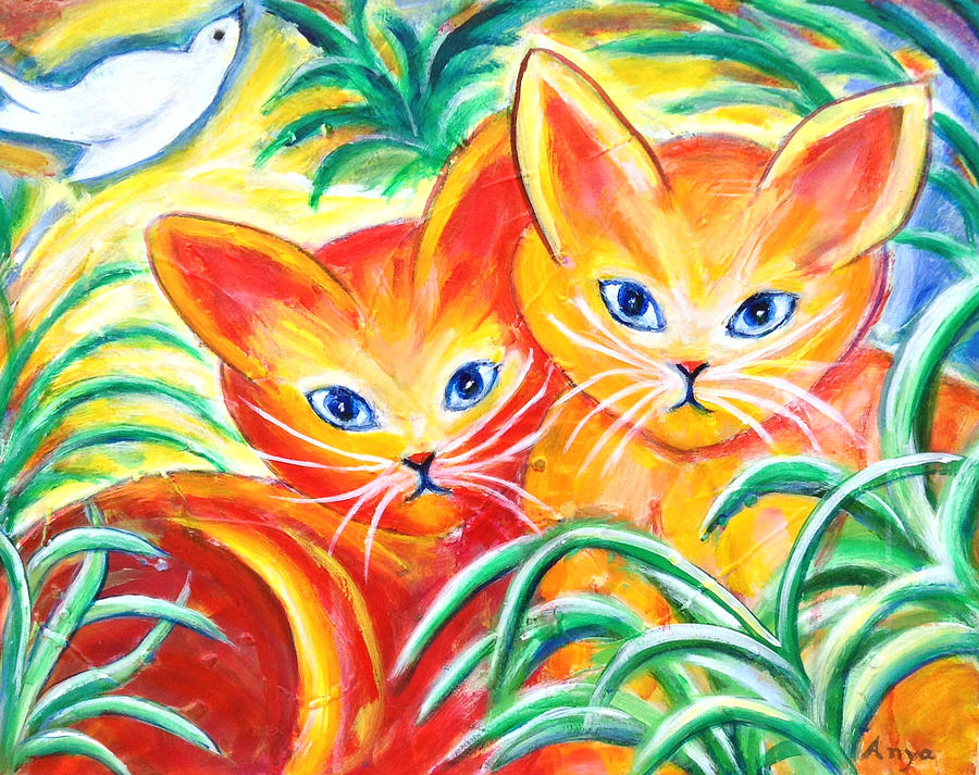 Two Cats Painting by Anya Heller